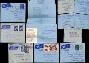 SOUTH AFRICA 1957-65 AIRLETTERS STAMP DEALER ROBERTSON...5 ITEMS DIFF FRANKINGS - Picture 1 of 1