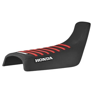 1993-2024 Honda XR 650L gripper seat cover all BLACK w/ RED ribs #215 LOGO - Picture 1 of 5