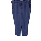 Side Stitch Women's Soft Tencera Ruffle High-Waisted Pants Dark Navy Small Size