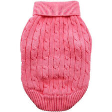 Doggie Design Dog Cable Knit 100% Cotton Sweater - Candy Pink