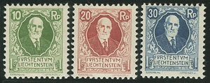 Liechtenstein Geburtstag 1925 Mi.Nr. 72-74 ungebraucht Mi.Wert 75 € (B19) - Bild 1 von 2