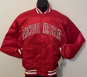 Vintage 80's U. NEBRASKA CORNHUSKERS STARTER SATIN JACKET NEW Old Stock NWT MED - Picture 1 of 8