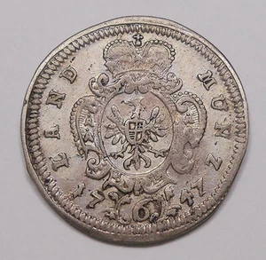 Germany 1747 Brandenburg-Ansbach SILVER 6 Kreuzer F-VF ** Wilhelm Friedrich Coin - Picture 1 of 2