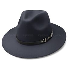 Wide Brim Wool Felt Fedora Panama Cowboy Girl Hat Casual Cap for men women Jazz