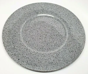 Este CE Ceramiche Large 13" Round Gray Black White Speckled Platter Italy - Picture 1 of 7