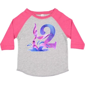 Inktastic 2nd Birthday Mermaid Tail Toddler T-Shirt Birthdays Two 2 Turning Wave - Picture 1 of 11