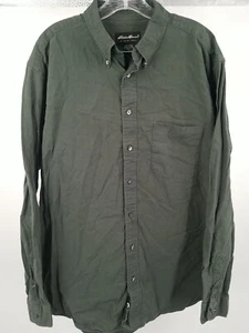 Eddie Bauer Button Down Shirt Mens LT Large Tall Green  Long Sleeve - Picture 1 of 5