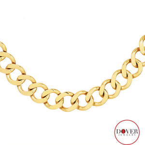 Estate 14K Yellow Gold 15.25'' Long Curb Chain Choker Necklace 70.8 Grams NR