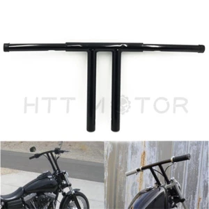 Black 14" Rise T-Bars Handlebar Drag Bar For Harley FLST FXST Sportster Dyna - Picture 1 of 6