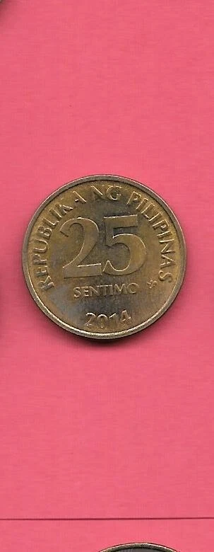 PHILIPPINES KM271a 2014 UNC-BU MINT-UNCIRCULATED 25 SENTIMOS COIN - Image 1 of 1