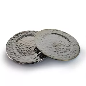Deluxe Silver Charger Plates Set 4 Of Round Christmas Dinner Plates Under Plates - Picture 1 of 5