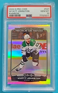 2022-23 Wyatt Johnston OPC O-PEE-CHEE 597 Platinum RAINBOW Rookie RC/350 PSA 10 - Foto 1 di 3