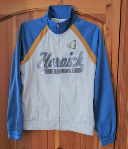 Women's Kevin Harvick 4Her Carl Banks White Motorsport Full-Zip Track Jacket #4 Cover