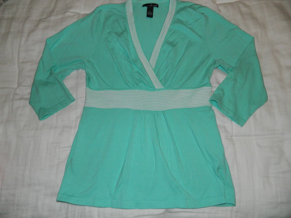 Women's Turquoise Sweater 3/4 Sleeve Size XL  - Image 1 of 1