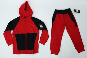 Athletic Works Boys Outfit 2 Piece Red Black Hoodie Jogger Pants Size XS 4-5 NEW - Picture 1 of 3
