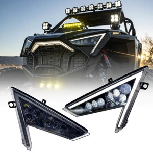 LED Headlights With DRL HI/Low For Polaris RZR PRO XP 2020-2024 #2414538,2414539 - Picture 1 of 14
