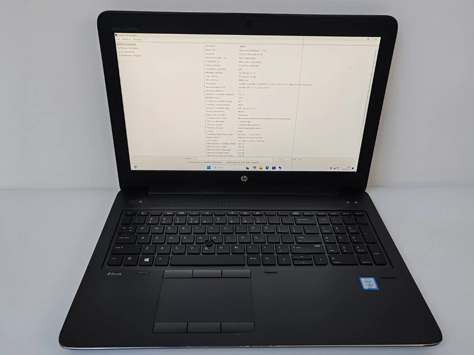 WORKSTATION HP ZBOOK STUDIO INTEL CORE I7-6820HQ 8GB RAM 256GB SSD NVIDIA QUADRO - Immagine 1 di 4