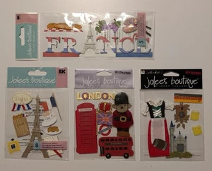 Lot 4 Jolee's Boutique Scrapbooking Stickers Paris London Germany France Travel - Bild 1 von 9