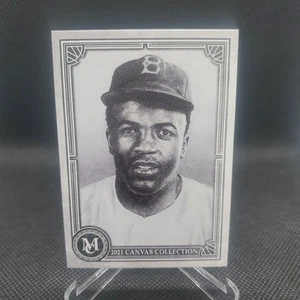 2021 Topps Museum Collection Canvas #CCR11 Jackie Robinson Thick Card - Bild 1 von 2