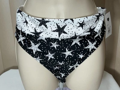 So Bikini Bottom M 7-9 Cintura Alta Natación Calzoncillo Forrado Azul Blanco Estrella Juniors Foto 1 de 4