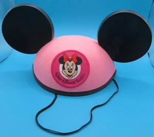 Classic DISNEY WORLD Felt PINK Minnie EARS Cap Beanie Sz YOUTH Mouseketeer *FLAW - Picture 1 of 5