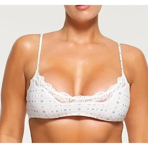 Skims Fits Everybody Lace Scoop Bralette Bra Opal Fair Isla Logo Size XL - Picture 1 of 5