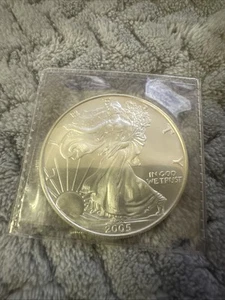 2005 1 oz .999 Silver American Eagle in Case - Picture 1 of 3