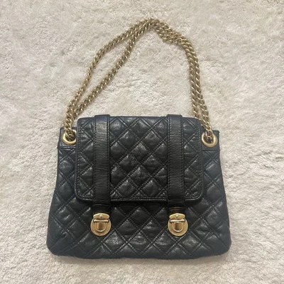 Quilted Leather Marc Jacobs Purse With Adjustable Gold Chain Strap Made In Italy - Image 1 of 4