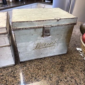Antique KREAMER EARLY STENCILEd Bead Metal COLD BOX - Picture 1 of 9