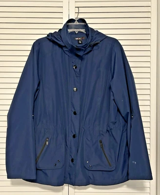 Women’s Jacket / Hood / Zip / Pockets Size XL   STYLE & CO. Navy  Rain Jacket - Image 1 of 4