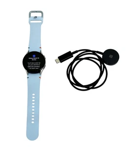 Samsung Galaxy Watch FE Smartwatch 40mm Silver Blue Band SM-R861NZSAXAA - Picture 1 of 4