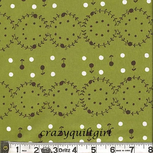 Lecien WOODLAND Path Green Fabric 1/2 yard by Natalie Lymer - Picture 1 of 1