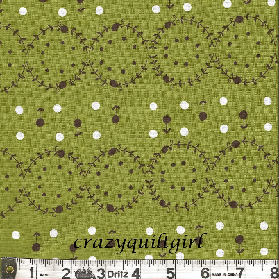 Lecien WOODLAND Path Green Fabric 1/2 yard by Natalie Lymer - Image 1 of 1