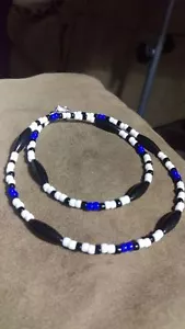 Thin Blue Line Flag Necklace Police Size- 18 Inch - Picture 1 of 2