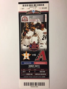 ARIZONA DIAMONDBACKS VS HOUSTON ASTROS MAY 6, 2018 TICKET STUB - Picture 1 of 1