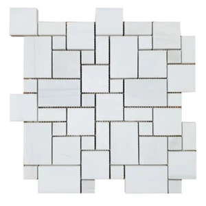 Mini Pattern Dolomit Honed Marble Mosaic Tile - Picture 1 of 6