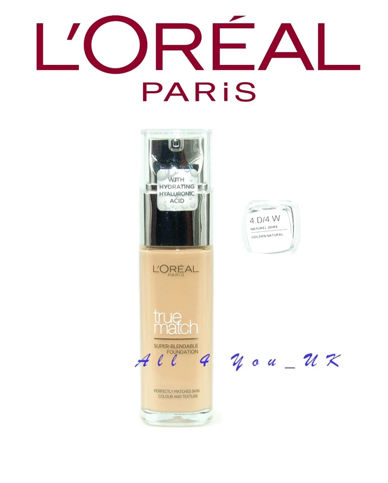 L'Oreal Paris True Match Liquid Foundation 30ml - 4.D/4.W Golden Natural - Image 1 of 1