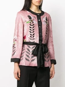 Temperley London Pink sequin floral Magnolia jacket NWT sz 10 - Picture 1 of 12
