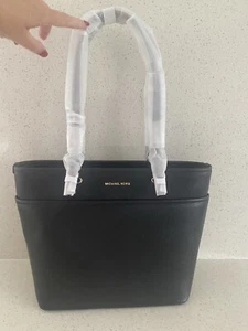 Michael Kors Medium Zip Top Leather Bag Black - Picture 1 of 8