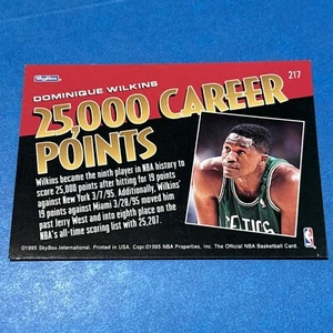 1995-96 NBA Hoops Milestone SkyBox Dominique Wilkins #210 - Picture 1 of 2