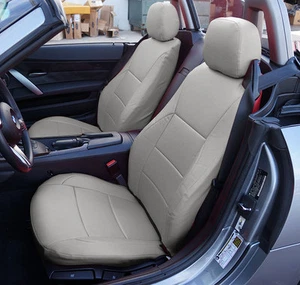 FUNDAS DE ASIENTO DELANTERAS BMW Z4 2003-2008 VINILO GRIS HECHAS A MEDIDA - Imagen 1 de 3