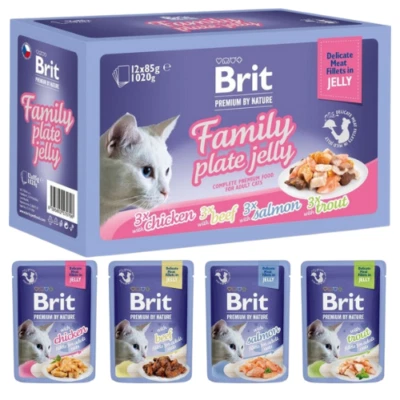12x85 g BRIT Premium by Nature Nassfutter MIX Geschmacks in Gelee für Katzen - Bild 1 von 3