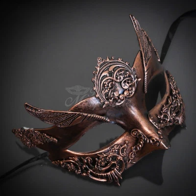 Máscara feminina steampunk veneziana cravada fantasia angélica [ouro rosa] - Imagem 1 de 4