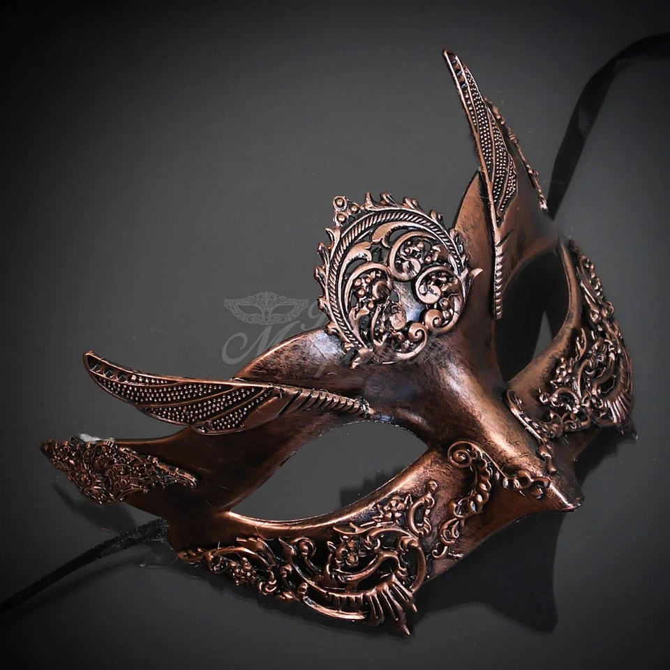 Women's Steampunk Venetian Spiked Angelic Costume Masquerade Mask [Rose Gold] — 第 1/4 张图片