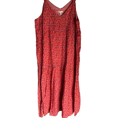 Joie Women's Large Sleeveless Tiered Maxi Dress Rose 100% Cotton - Image 1 of 4