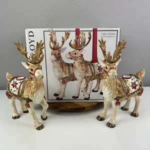 Juego de candelabros FITZ and Floyd Holiday Papá Noel Reno 2003 de colección Y2K - Imagen 1 de 15