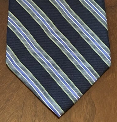 Corbata de cuello Chaps azul verde hecha a mano 100 % seda para hombre hecha en China Foto 1 de 4