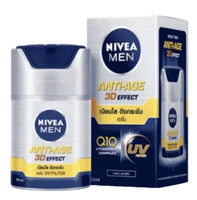 2 x45ml Nivea Men 4D Anti Age Supper Serum SPF 30 Q10 Serum Face Cream - Image 1 of 3