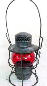 ADLAKE RAILROAD LANTERN NYCS RAILROAD RED GLOBE - Picture 1 of 5