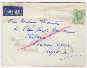 1965 Dec 17th. Air Mail. Undelivered/Return to Sender. St.Ives to London. - Picture 1 of 2
